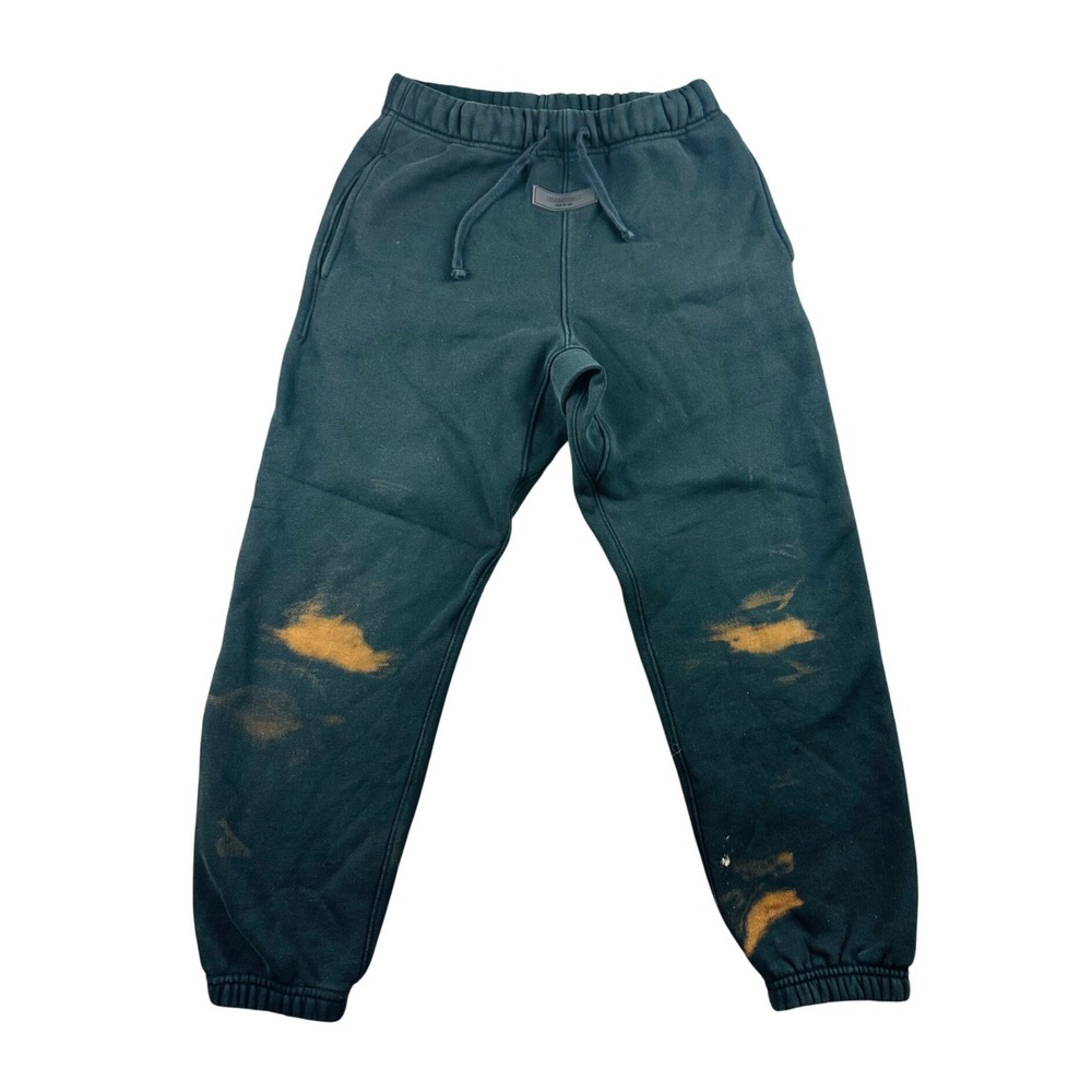 Essentials Fear of God Kids Sweatpants 12 Green Cotton Blend Joggers Activewear
